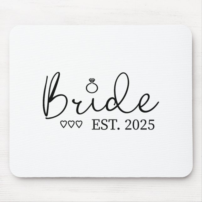 Bride Est. 2025 Bride zu Verlobung Mousepad (Vorne)
