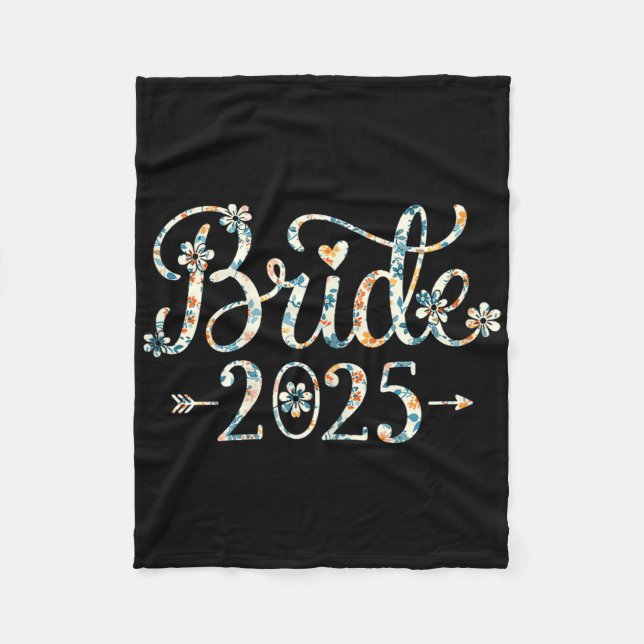 Bride Est 2025 Verheiratet Wedding Brautparty Bach Fleecedecke (Vorderseite)