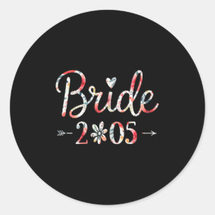 Bride Est 2025 Verheiratet Wedding Brautparty Bach Runder Aufkleber
