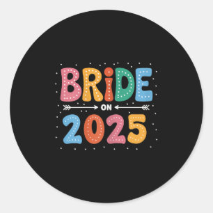 Bride Est 2025 Verheiratet Wedding Brautparty Bach Runder Aufkleber