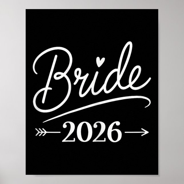 Bride Est 2026 Verheiratet Wedding Brautparty Bach Poster (Vorne)