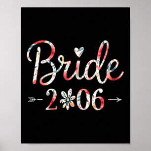 Bride Est 2026 Verheiratet Wedding Brautparty Bach Poster