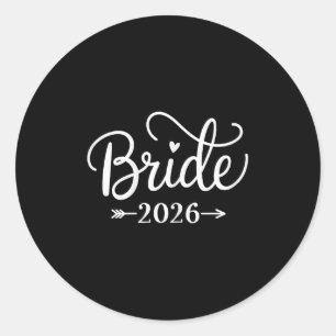 Bride Est 2026 Verheiratet Wedding Brautparty Bach Runder Aufkleber