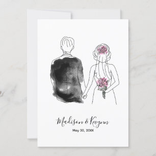 Bride et pièce personnalisée   Carte Fête des mari