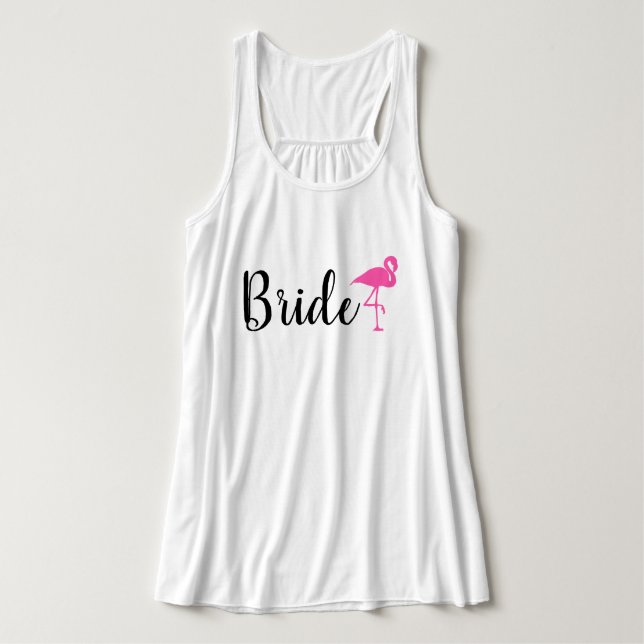 "Bride" Flamingo Wedding Tank Top (Design Vorderseite)