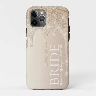 Bride Future Frau Gold Glitzer Tropfen Case-Mate iPhone Hülle