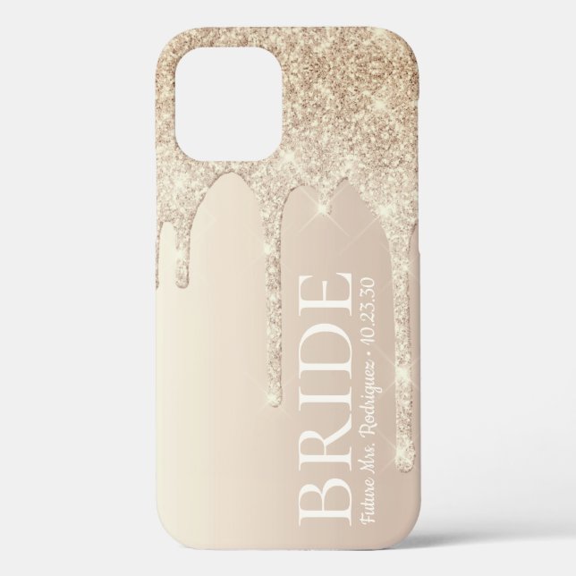 Bride Future Frau Gold Glitzer Tropfen Case-Mate iPhone Hülle (Rückseite)