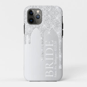 Bride Future Frau Silver Glitzer Tropfen Case-Mate iPhone Hülle