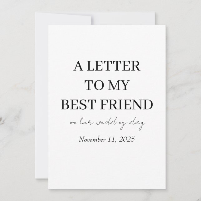 Bride Gifts | Personalisiertes "To my Best Friend  Dankeskarte (Vorderseite)