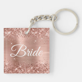 Bride Glittery Rose Gold Fancy Monogramme