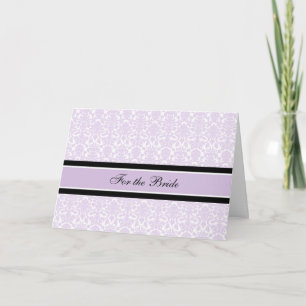 Bride Glückwunsch Hochzeit Lilac Damask Karte