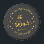 Bride Gold Black Wedding und Jubiläum Custom Magnet<br><div class="desc">Bride Gold Black Wedding and Anniversary Custom Magnet ist ideal für die Braut mit ihrem Zubehör,  Dekor oder geben als Favoriten. Personalisiere es.</div>