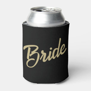 Bride Gold Glitzer Script Drink Cooler Dosenkühler