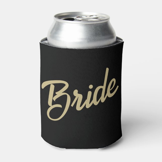 Bride Gold Glitzer Script Drink Cooler Dosenkühler (Kanne Vorderseite)
