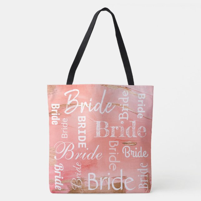Bride Gold Melon Script Moderne Hochzeit Tasche (Vorderseite)