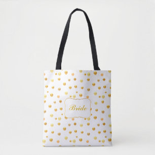 Bride Gold Polka Dots Tote Bag Tasche