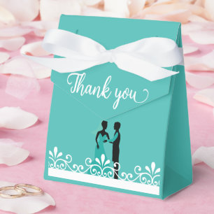 Bride Groom Aquamarin White Elegant Wedding Vielen Geschenkschachtel