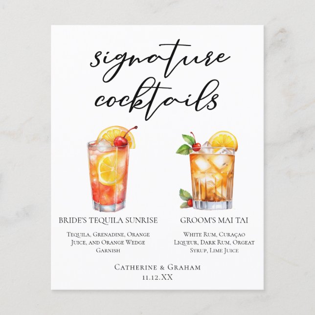 Bride Groom Beach Hochzeitsfeier Unterschrift Cock (Vorderseite)