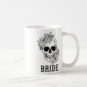 Bride Groom Bloral Skull Halloween Bachelo Kaffeetasse