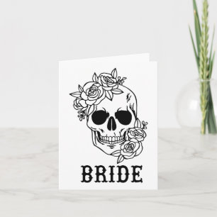 Bride Groom Bloral Skull Halloween Bachelo Karte