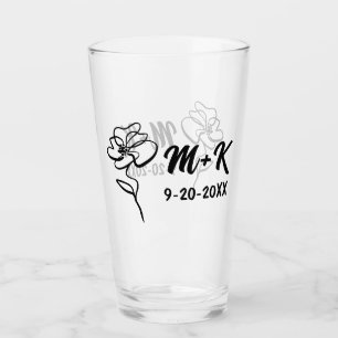 Bride & Groom Blumenglas Hochzeitglas Glas