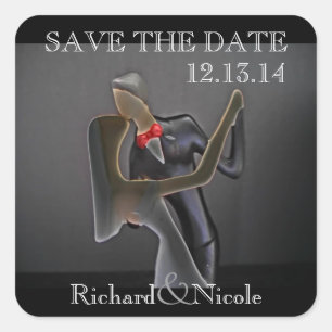 Bride Groom elegante Save the Date kundenspezifisc Quadratischer Aufkleber