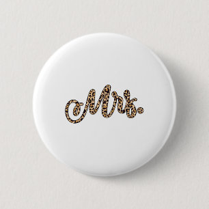 Bride Groom Frau Leopard Print Wedding Matching Co Button