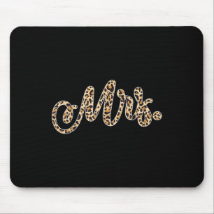 Bride Groom Frau Leopard Print Wedding Matching Co Mousepad