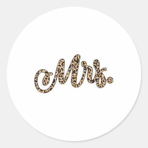 Bride Groom Frau Leopard Print Wedding Matching Co Runder Aufkleber
