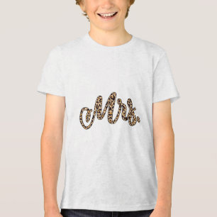 Bride Groom Frau Leopard Print Wedding Matching Co Tri-Blend Shirt