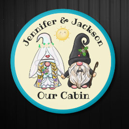 Bride & Groom Gnome Couple Cruise Door Marker Magnet