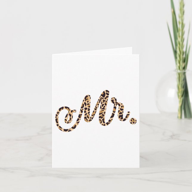 Bride Groom Herr Leopard Print Wedding Matching Co Karte (Vorderseite)