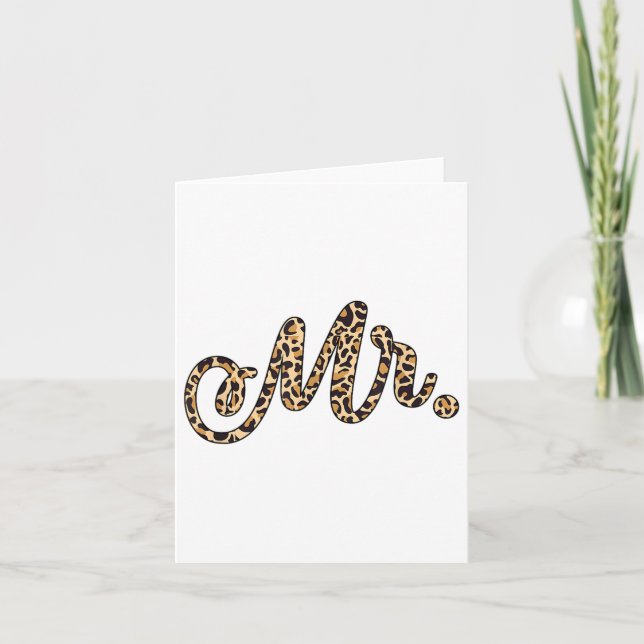 Bride Groom Herr Leopard Print Wedding Matching Co Karte (Vorderseite)