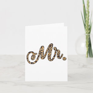 Bride Groom Herr Leopard Print Wedding Matching Co Karte