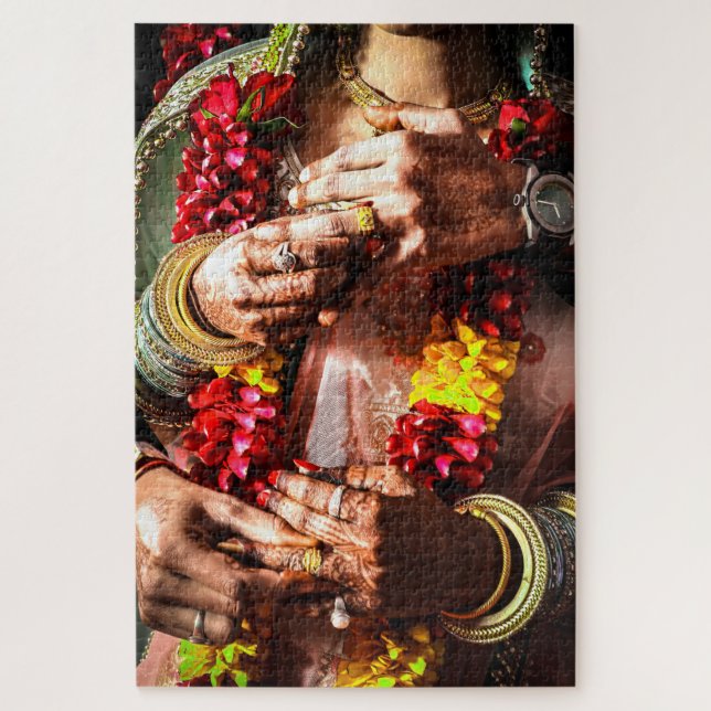 Bride & Groom Hindu Wedding Jigsaw Puzzle 1014 Stk (Vertikal)