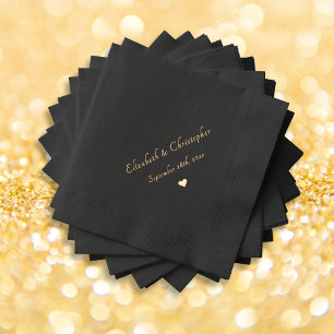 Bride Groom Hochzeitdatum Monogram Party Cocktail Servietten Mit Folie