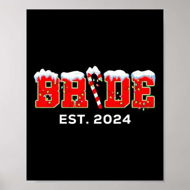 Bride Groom just Married Est 2024 Matching Christm Poster (Vorne)