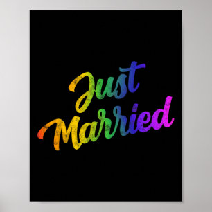 Bride Groom Lgbtq Bachelor Party Wedding T-Shirt - Poster