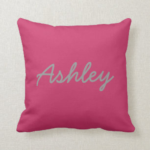 Bride Groom Names Reversible Pink Gray Kissen