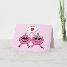 Bride & Groom Pig Hochzeitsgratulation Karte