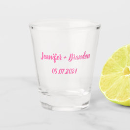 Bride Groom Pink Eleganter Individuelle Name Hochz Schnapsglas