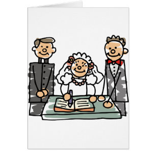 Bride Groom Prêtre Ministre Église Livre Mariage