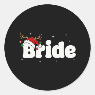 Bride Groom Santa Couples Weihnachtsausstellungen  Runder Aufkleber