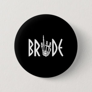 Bride Groom Skeleton Gothic Wedding Verlobung Hal Button