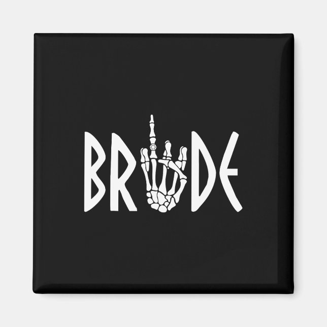 Bride Groom Skeleton Gothic Wedding Verlobung Hal Magnet (Vorne)