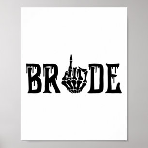 Bride Groom Skeleton Hand Halloween Bachel Poster