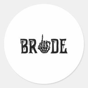 Bride Groom Skeleton Hand Halloween Bachel Runder Aufkleber