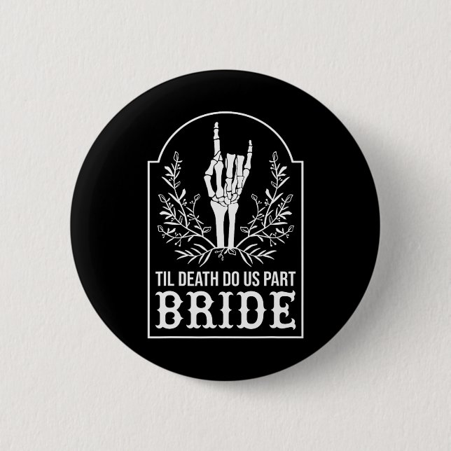 Bride Groom Skeleton Hand Paare Matching Wedding Button (Vorderseite)