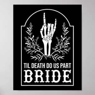 Bride Groom Skeleton Hand Paare Matching Wedding Poster