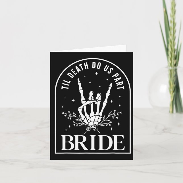 Bride Groom Skeleton Rock Hand Paare Wedding Hal Karte (Vorderseite)